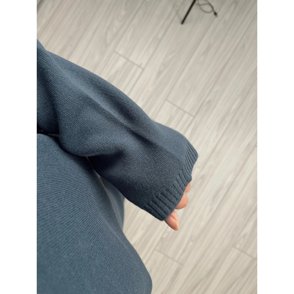 Premium oversize kalıp triko takım lacivert