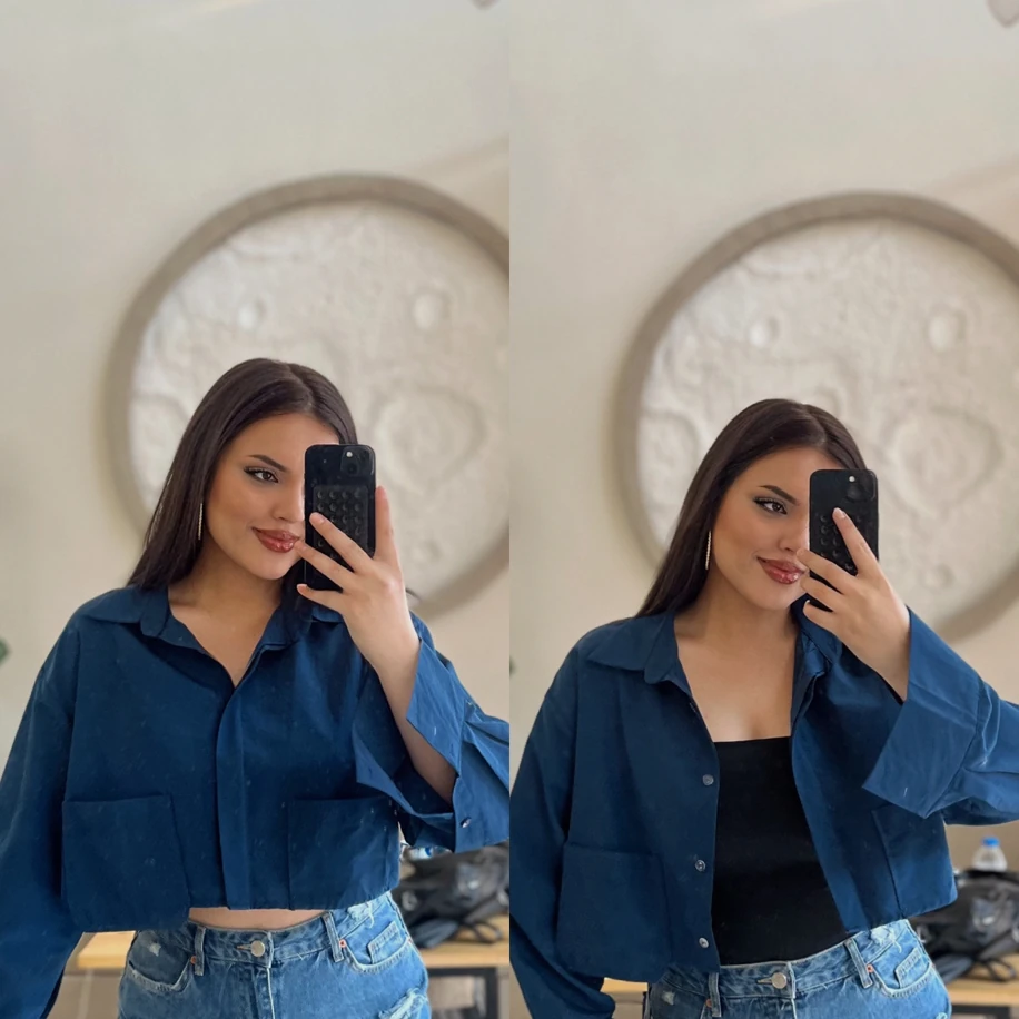 Kısa boy gömlek lacivert