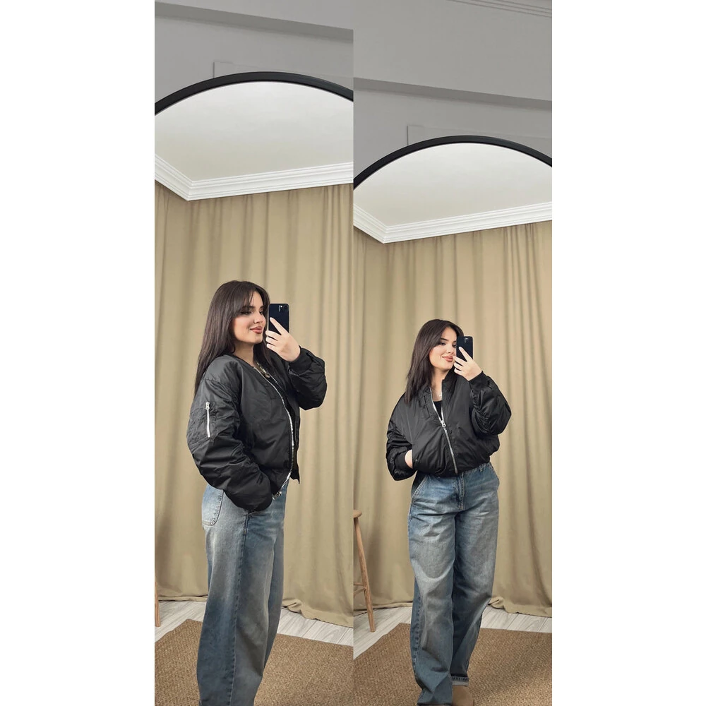 ZR bomber ceket siyah