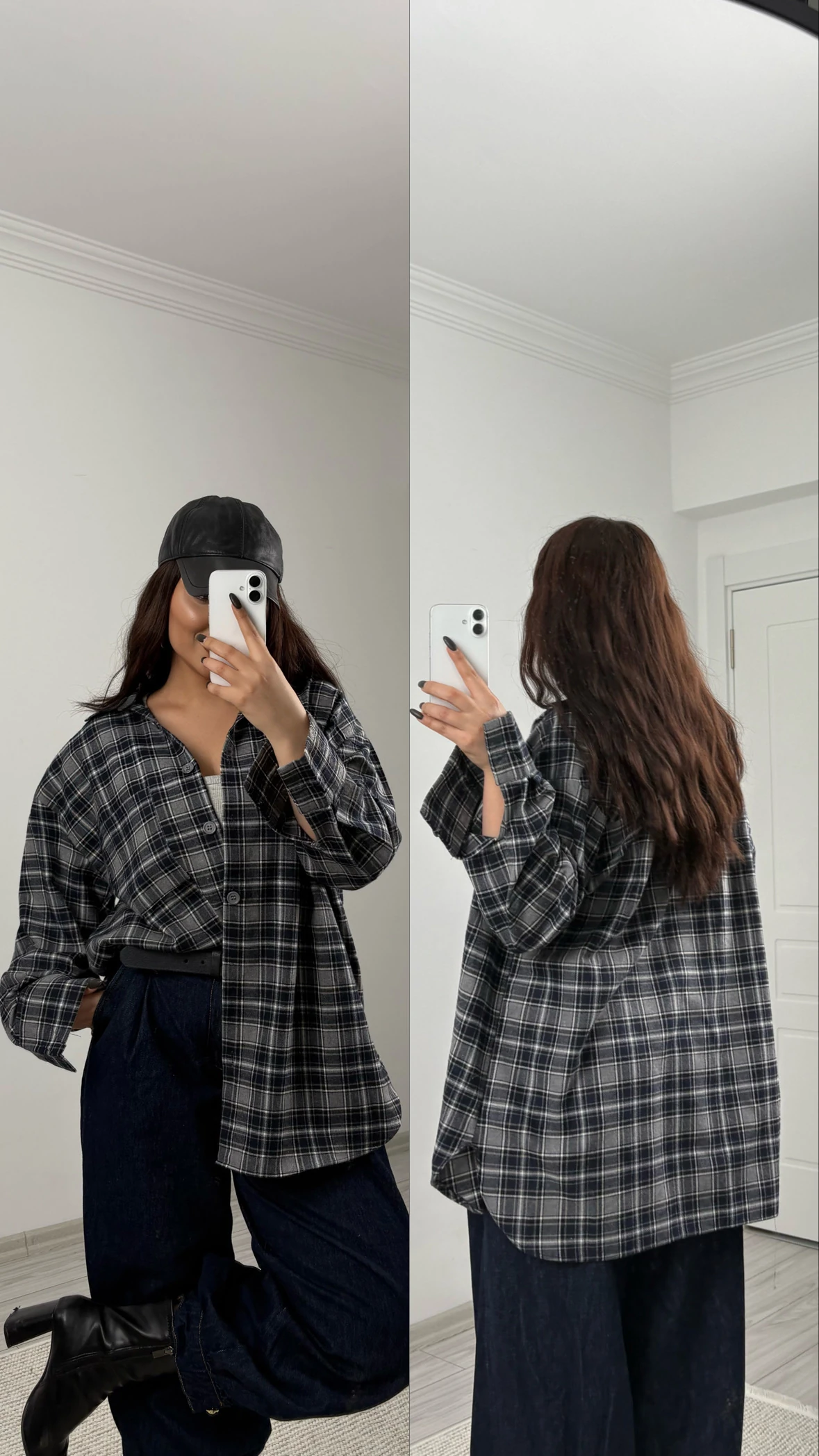 ekose gömlek antrasit