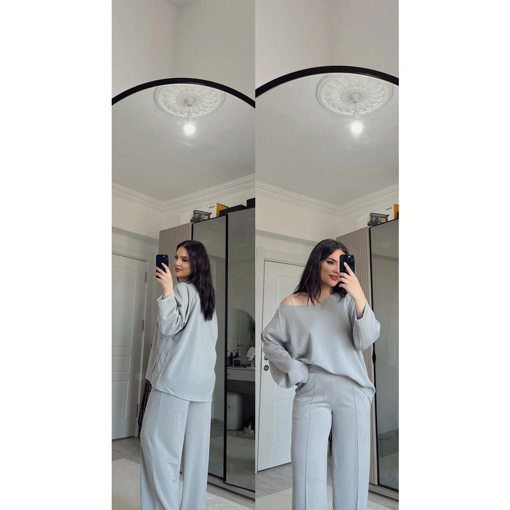 Modal salaş takım açık gri