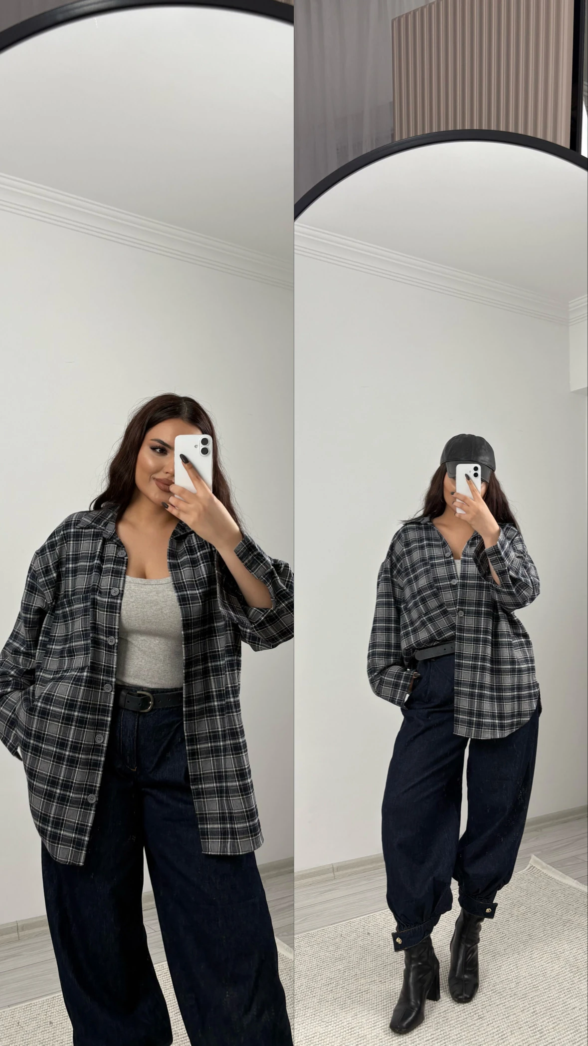 ekose gömlek antrasit