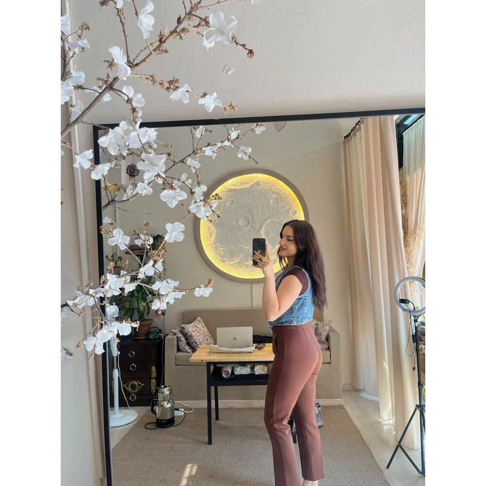 Zara model yüksek bel kumaş pantolon kahverengi