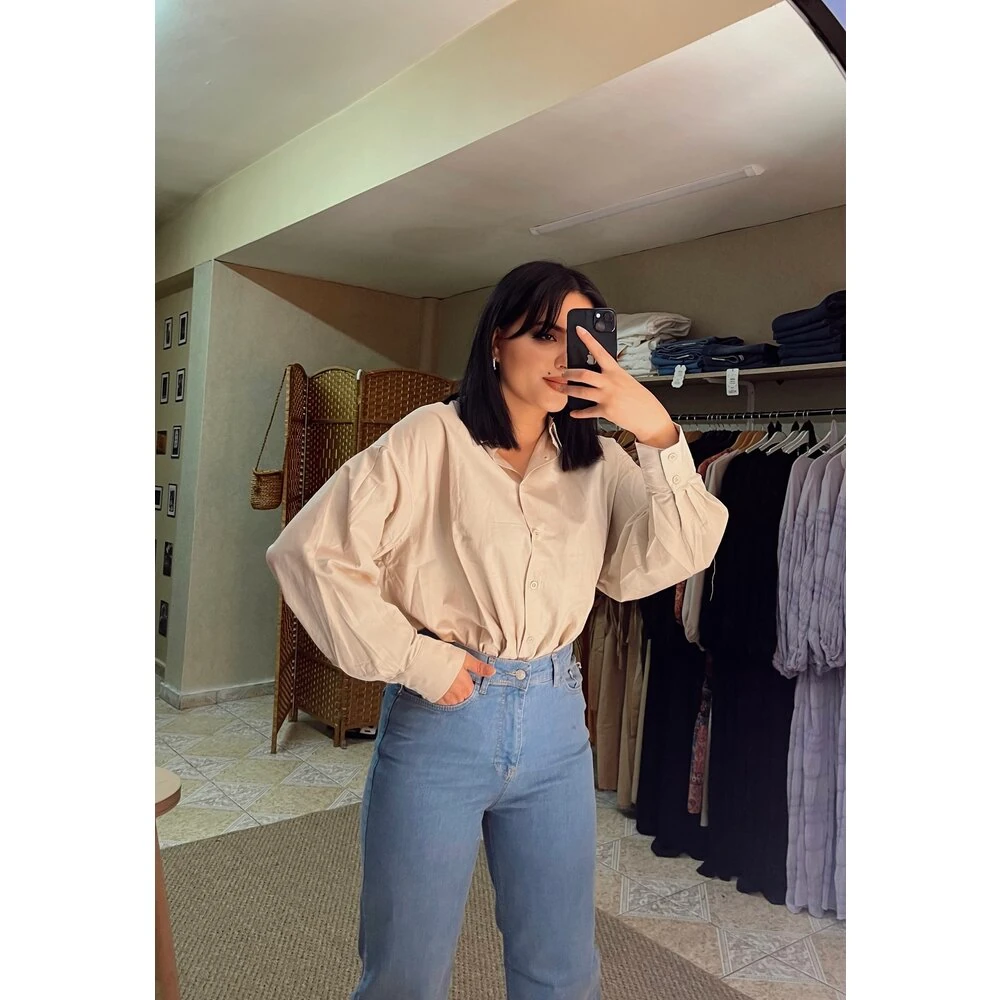 yüksek bel buz mavisi jean