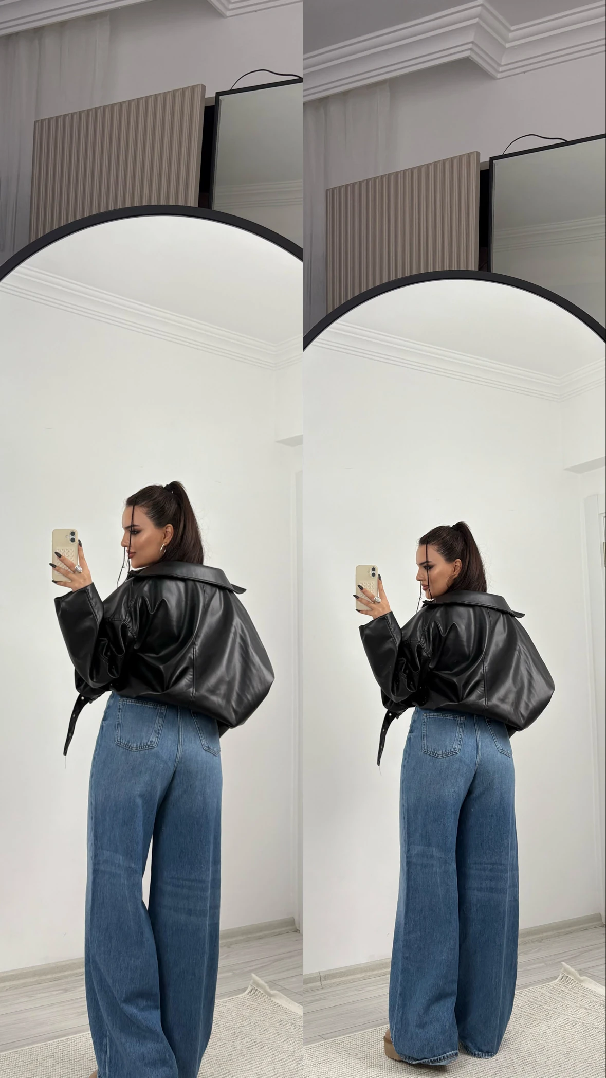 ultra yüksek bel bol paça jean