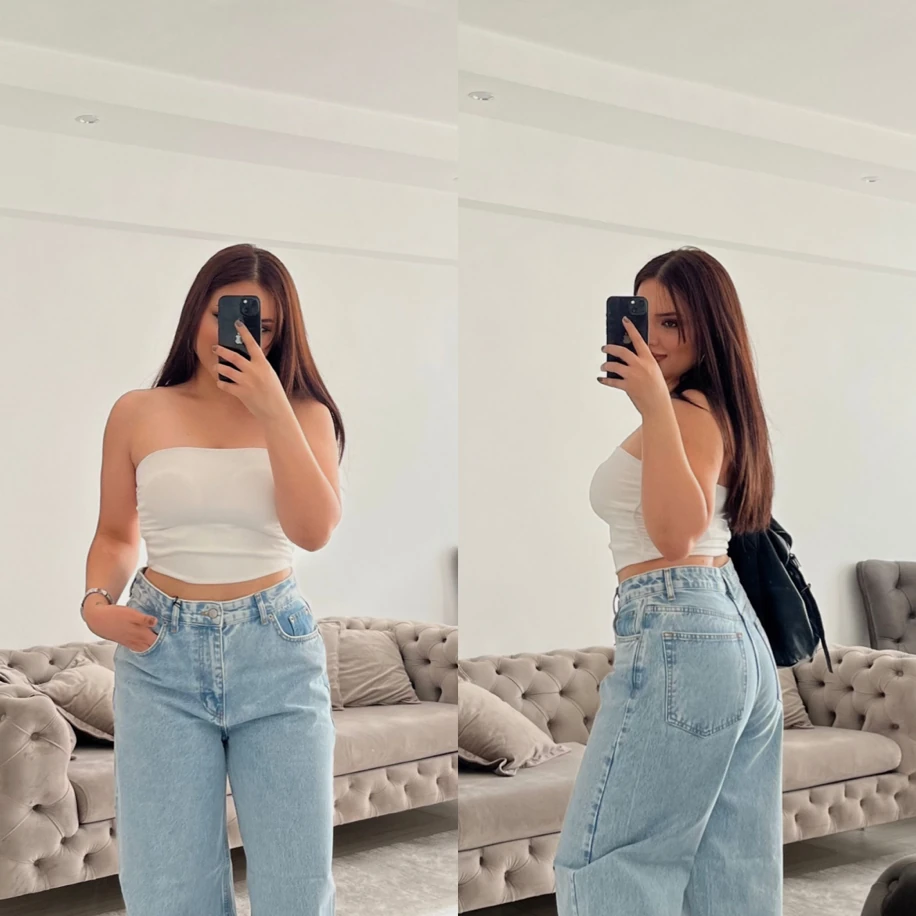 Baggy jean açık mavi