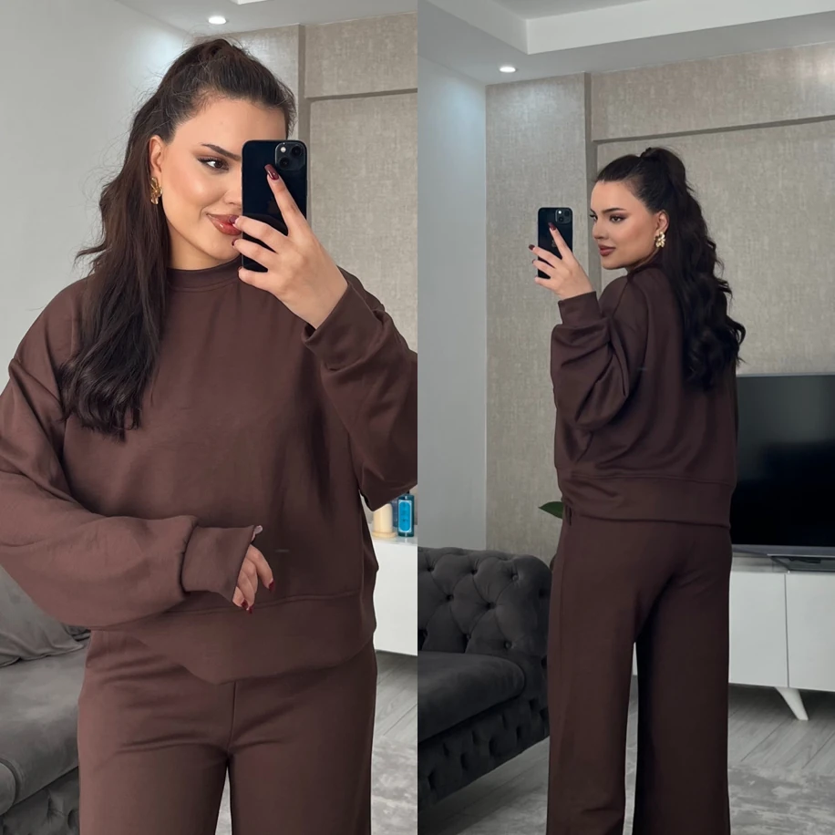 Modal eşofman takım kahverengi