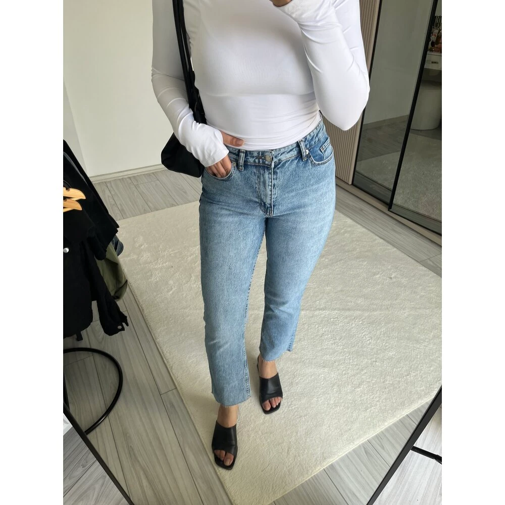 Zra premium kalite toparlayıcı boyfit jean mavi