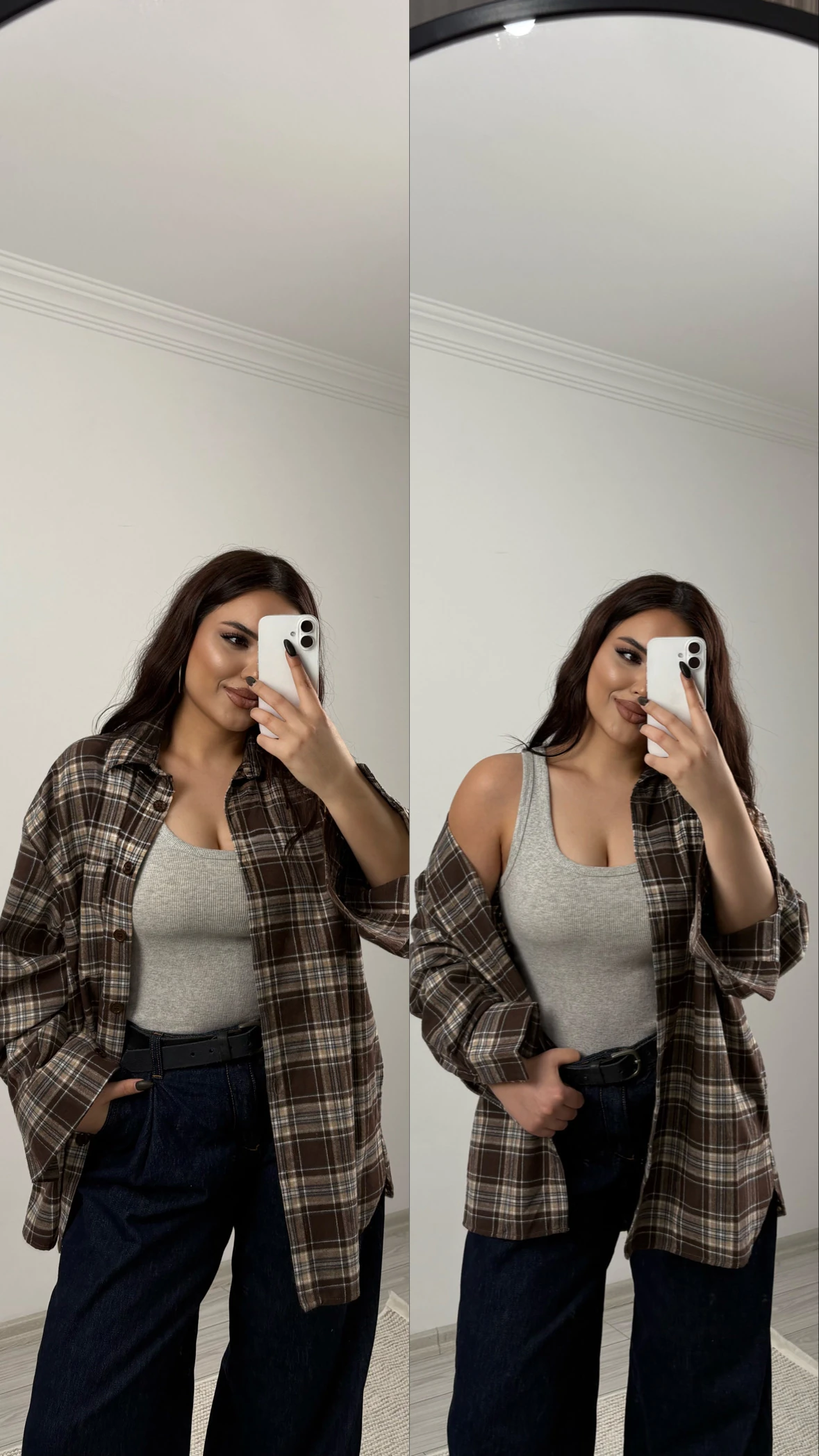 ekose gömlek kahverengi