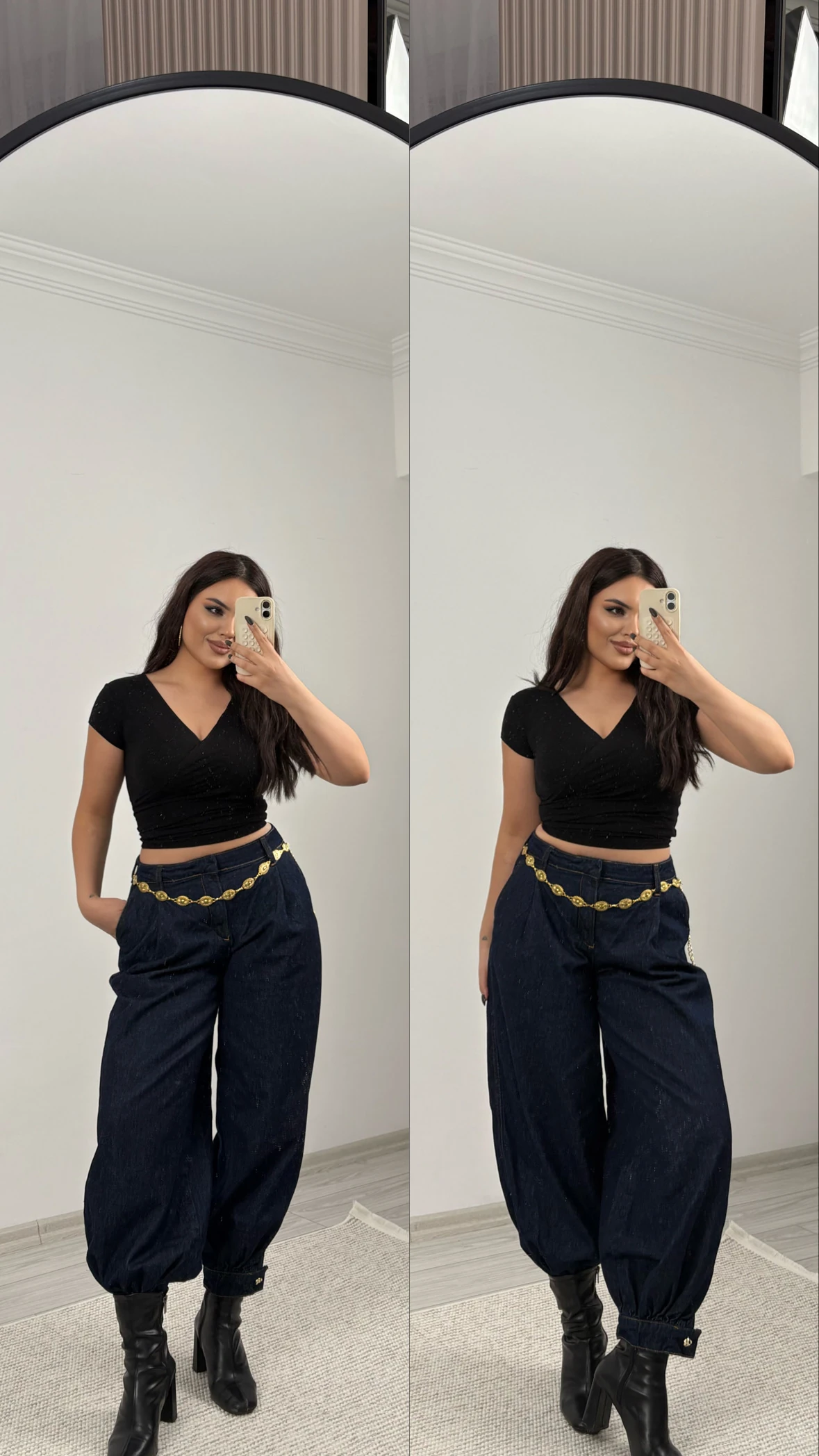 paçası düğmeli tasarım jean