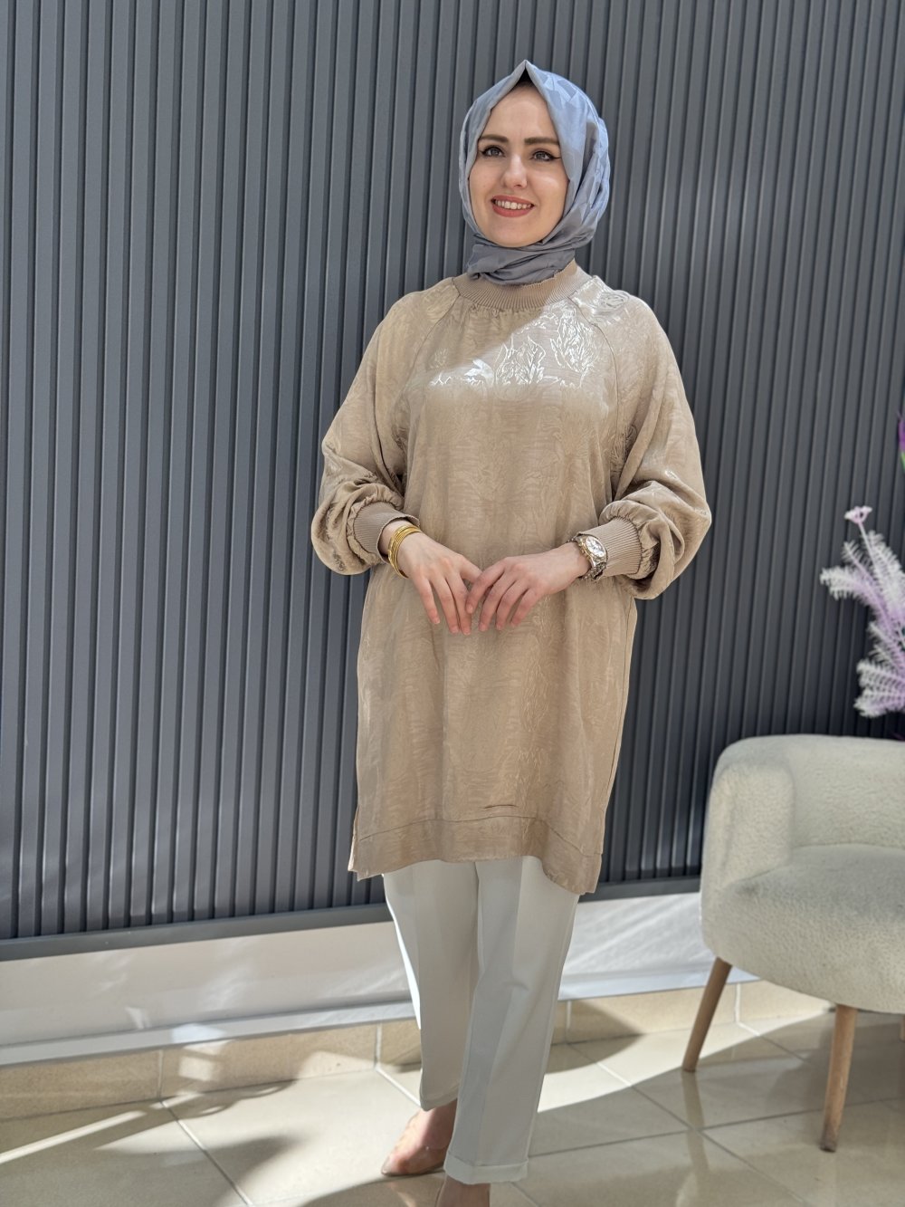 Yaprak desen tunik