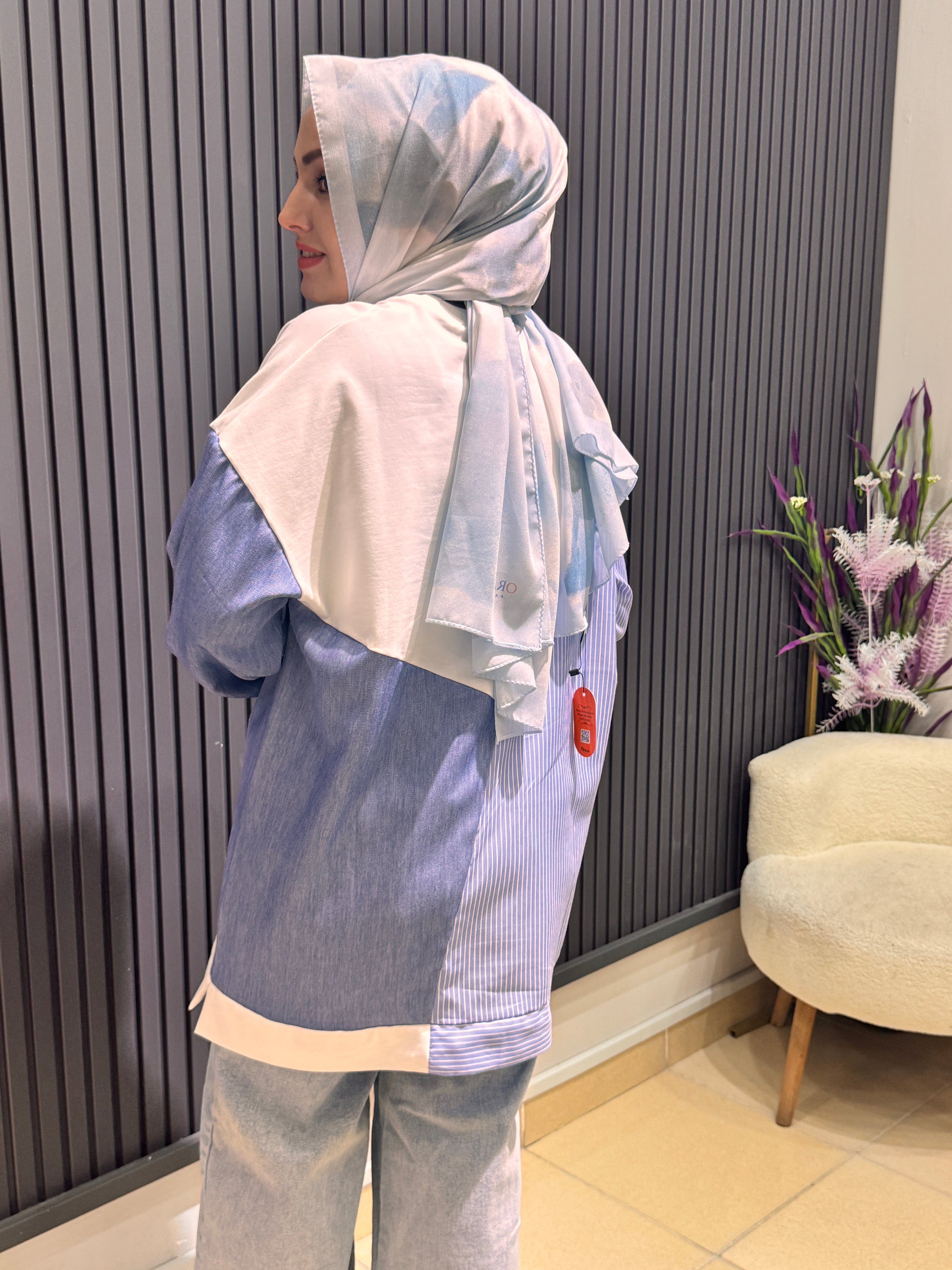 Çizgili sweat tunik