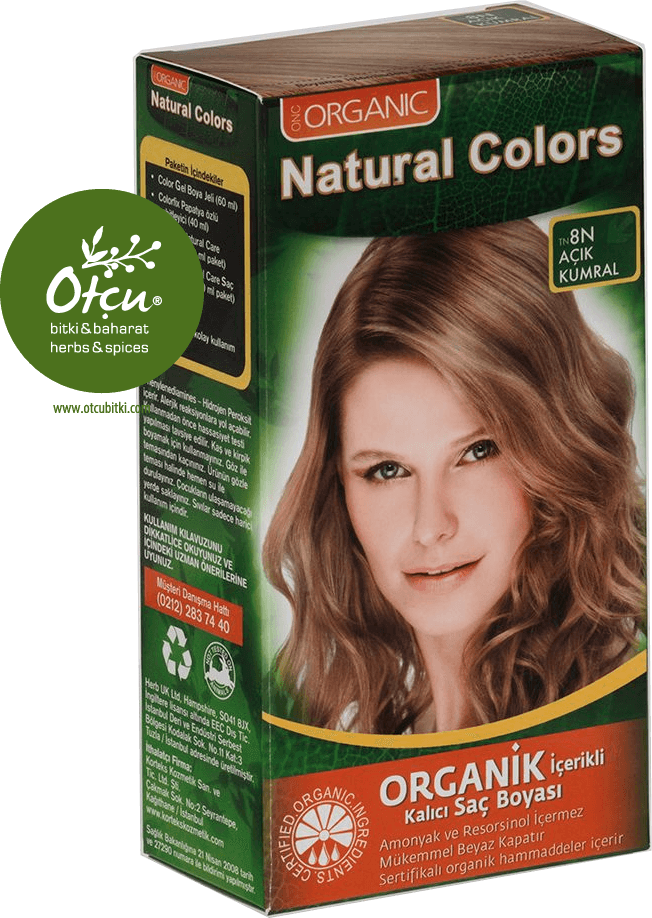 Natural Colors 8N Açık Kumral Organik Saç Boyası