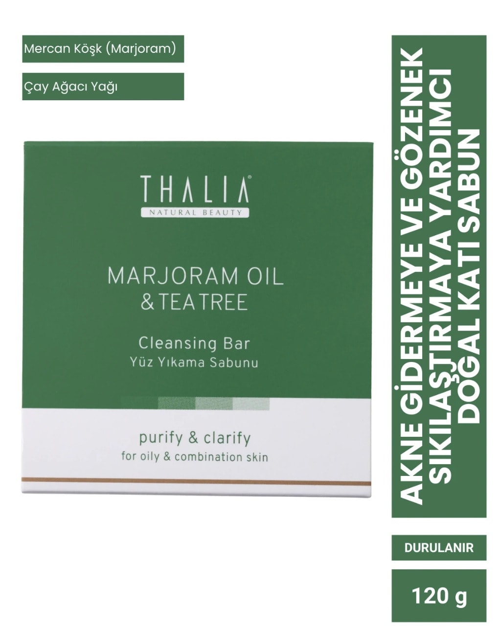 Akne Gidermeye & Gözenek Sıkılaştırmaya Yardımcı Marjoram Doğal Katı Sabun 120 gr