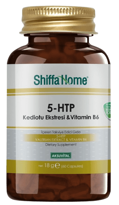 Shiffa Home 5-HTP - Kediotu Ekstresi & Vitamin B6 60 Bitkisel Kapsül