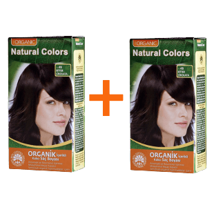 Natural Colors Organik Saç Boyası 4B Bitter Çikolata 1+1
