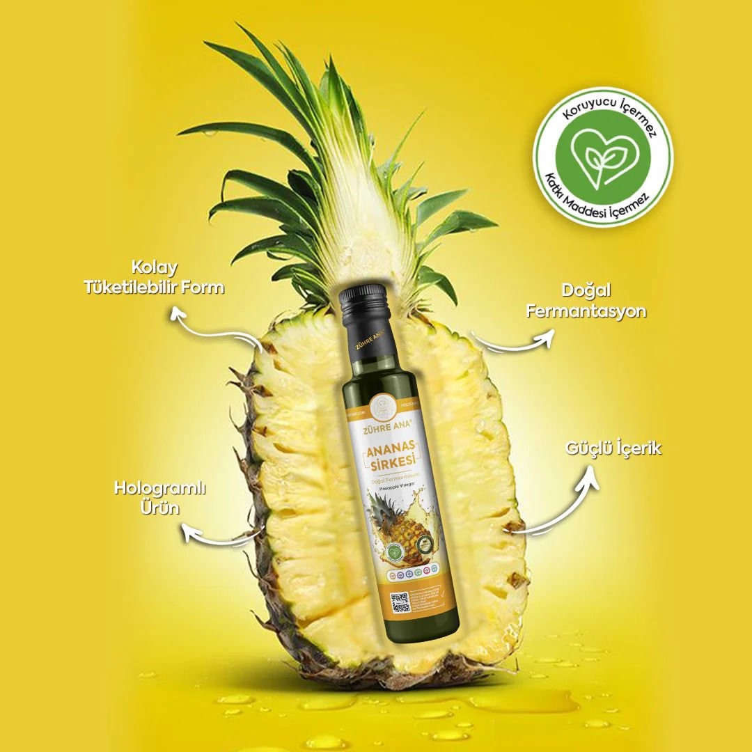 Zühre Ana Ananas Sirkesi Doğal Fermantasyon 500 ml