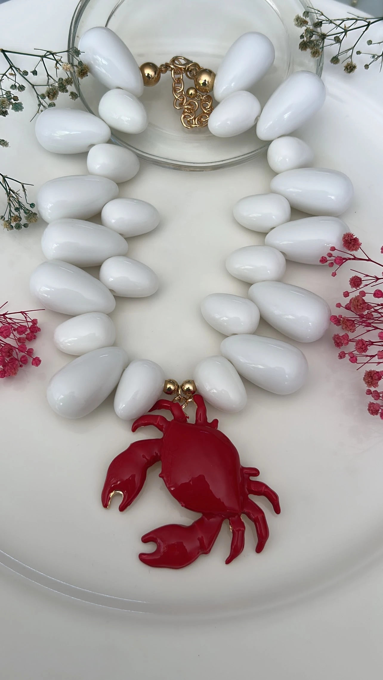 Büyük Boncuklu Yengeç Kolye