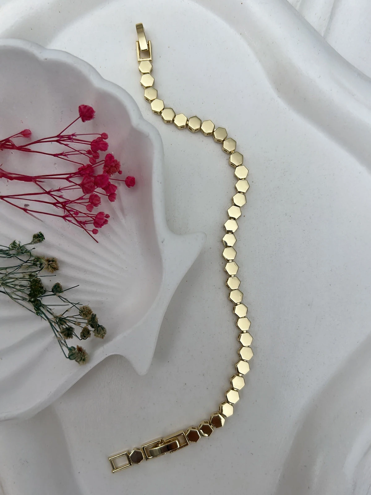 14K Altın Kaplama Petek Model Bileklik