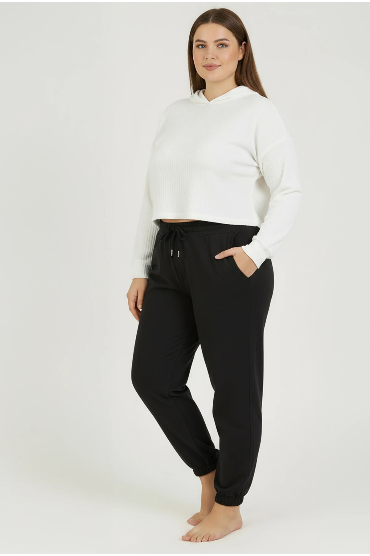 Jogger Paça Büyük Beden Eşofman Altı Siyah 2017