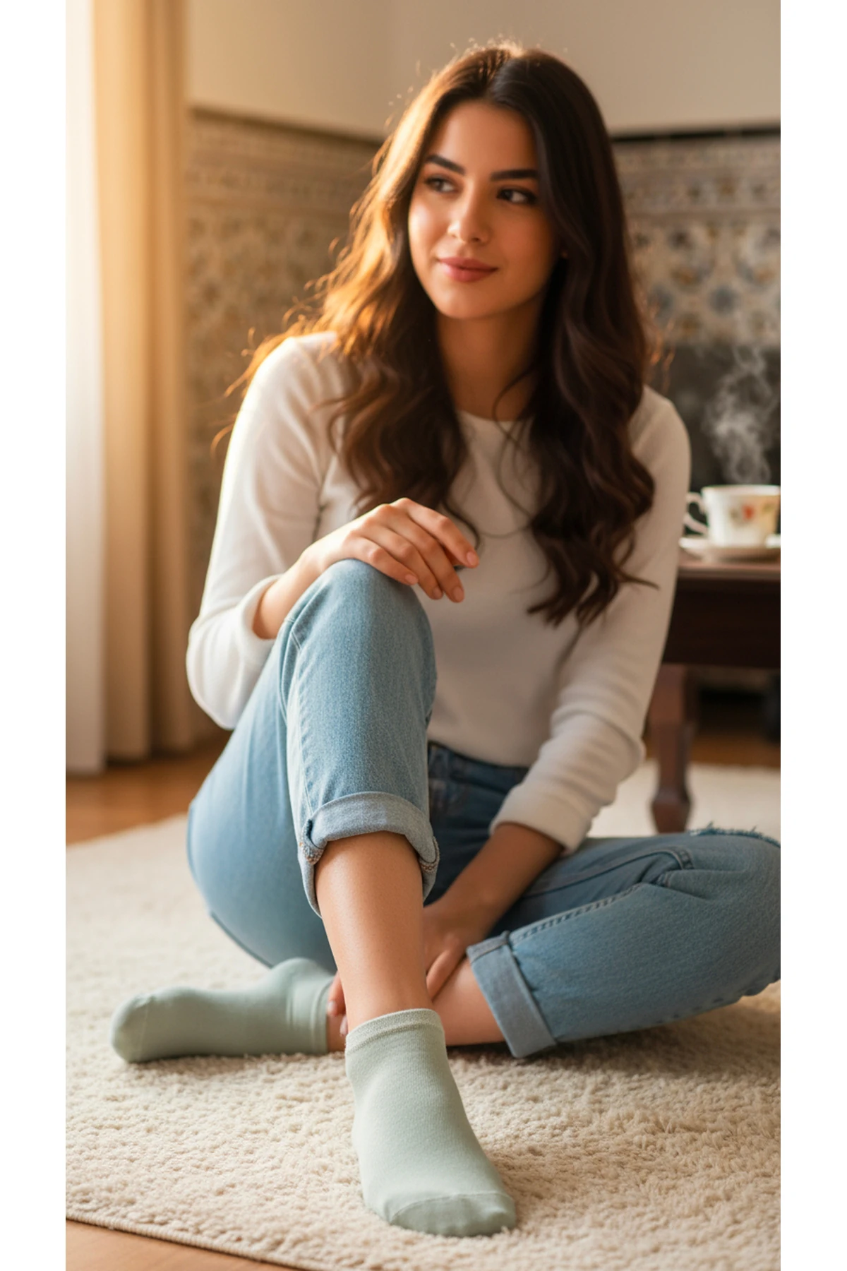 Kadın Bambu Patik Çorap 785 Yeşil 6'lı Paket