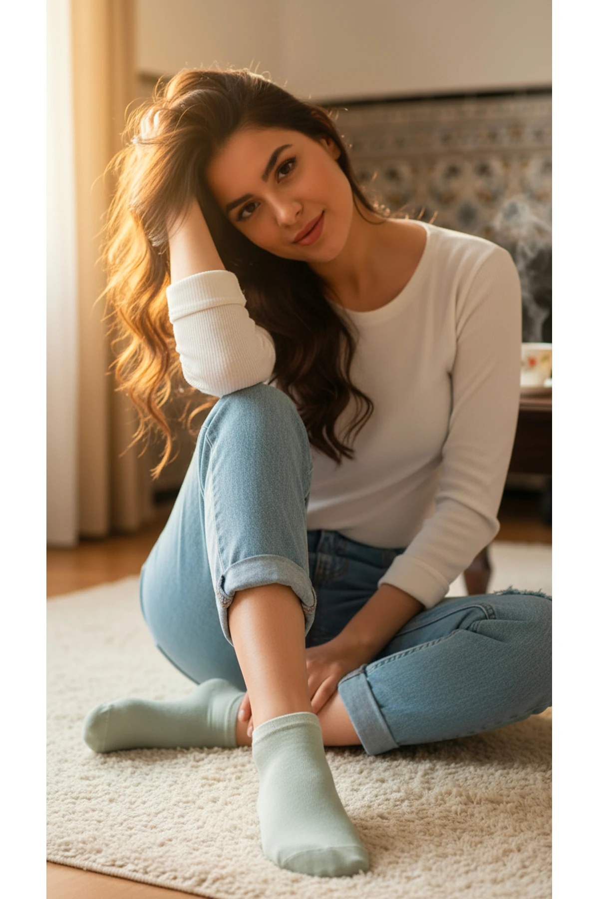 Kadın Bambu Patik Çorap 785 Yeşil 6'lı Paket