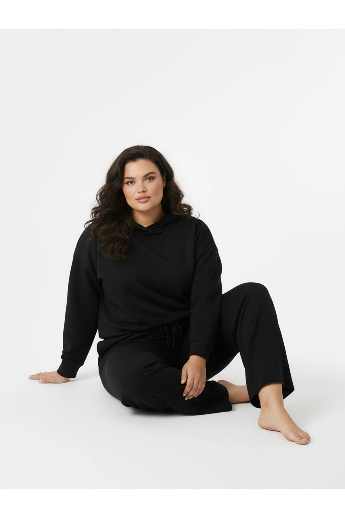 Düz Paça Büyük Beden Eşofman Altı Siyah 2016