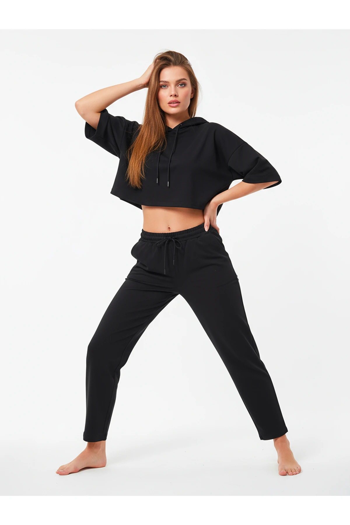 Düz Paça Eşofman Altı Siyah 3011