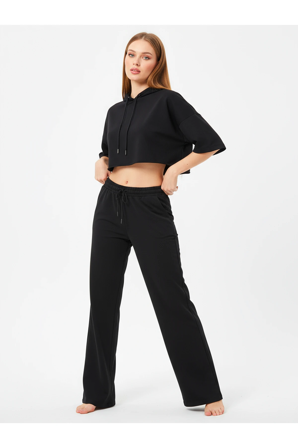 Düz Paça Eşofman Altı Siyah 3011