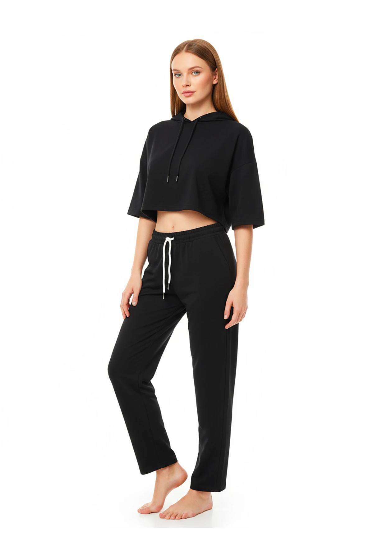 Düz Paça Eşofman Altı Siyah 3011