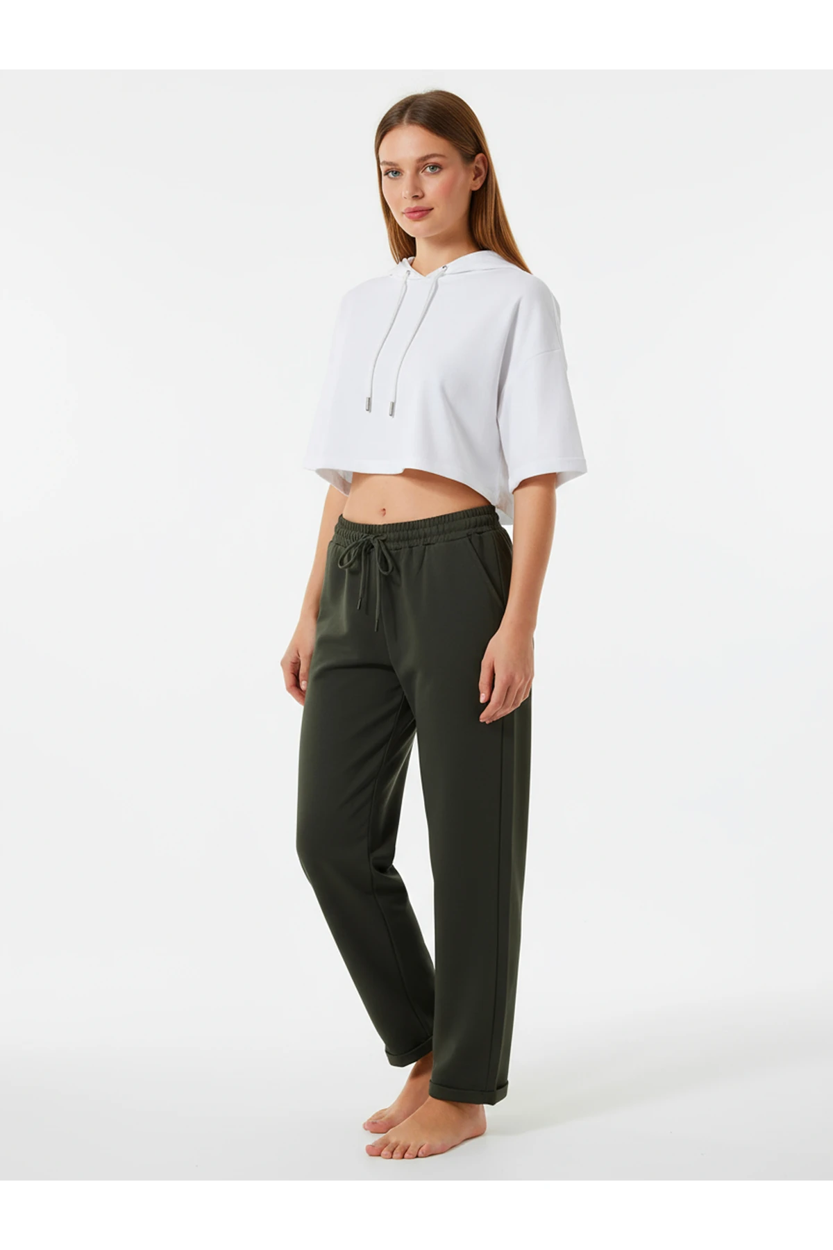 Duble Paça Eşofman Altı Haki 2629