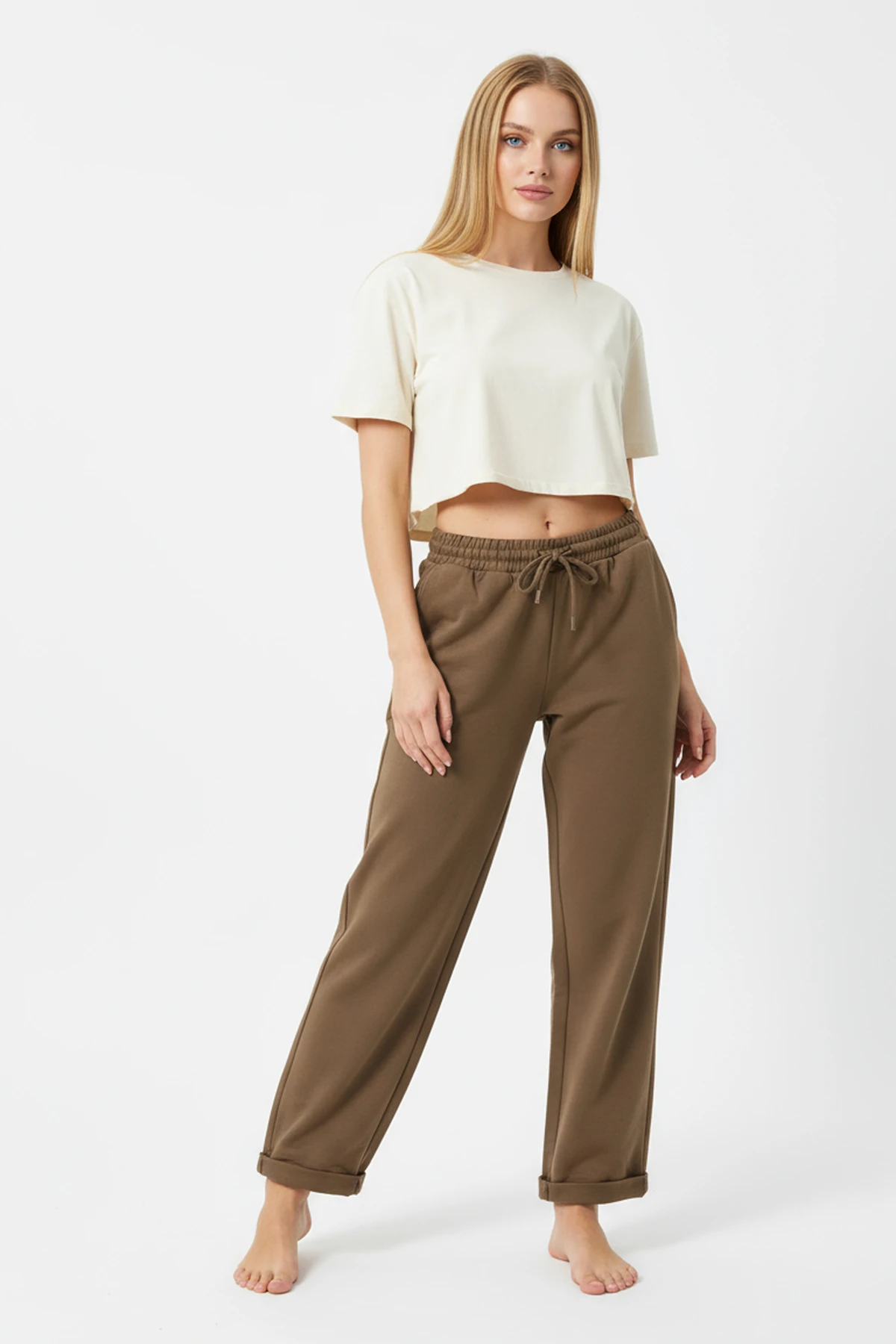 Duble Paça Eşofman Altı Kiremit 2629