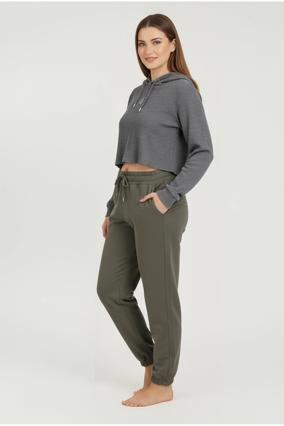 Jogger Paça Büyük Beden Eşofman Altı Yeşil 2017