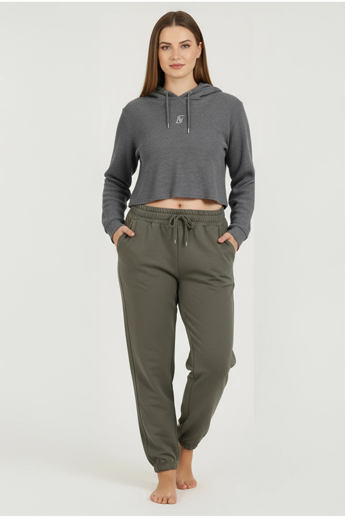 Jogger Paça Büyük Beden Eşofman Altı Yeşil 2017