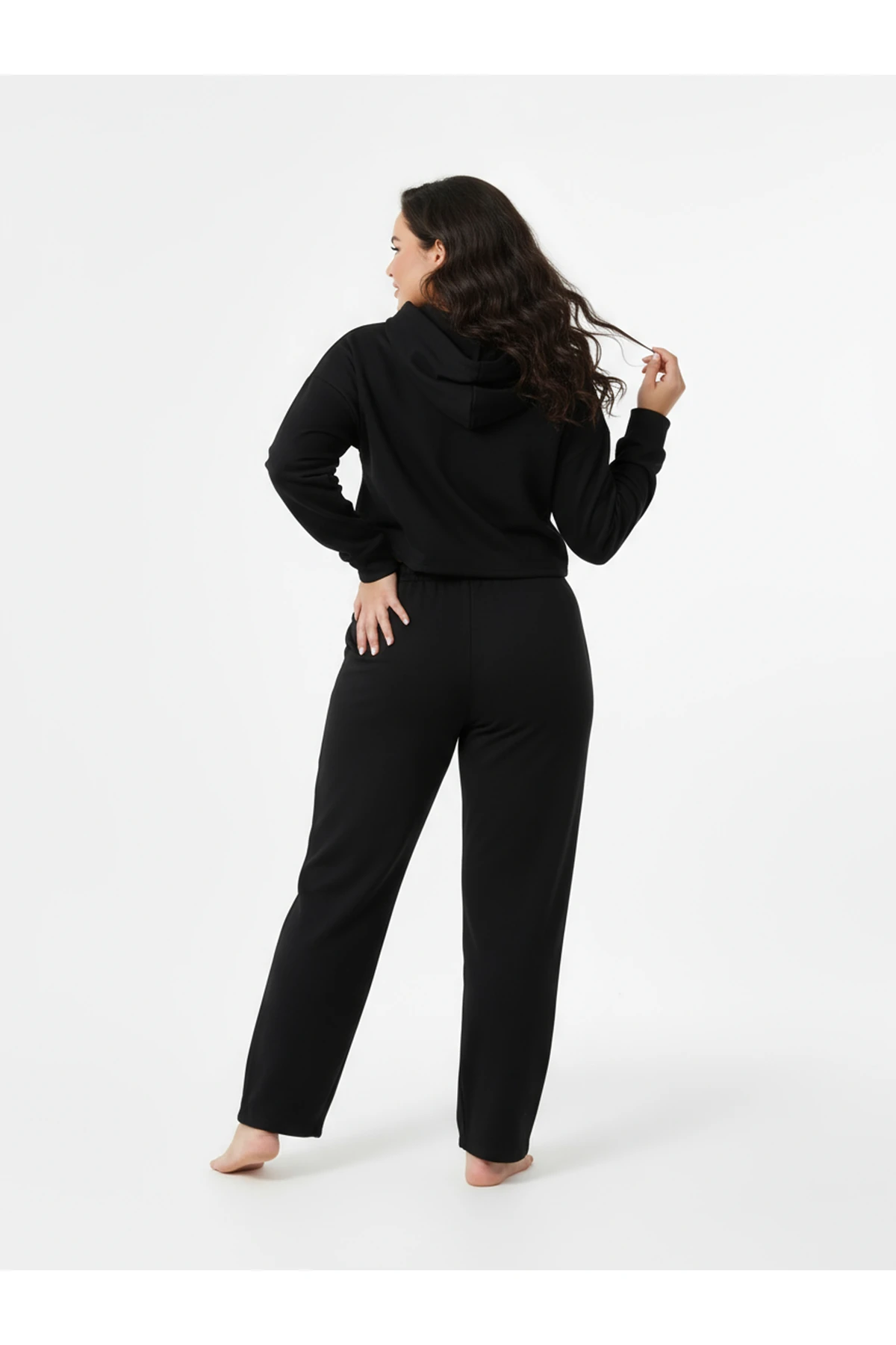 Düz Paça Büyük Beden Eşofman Altı Siyah 2016