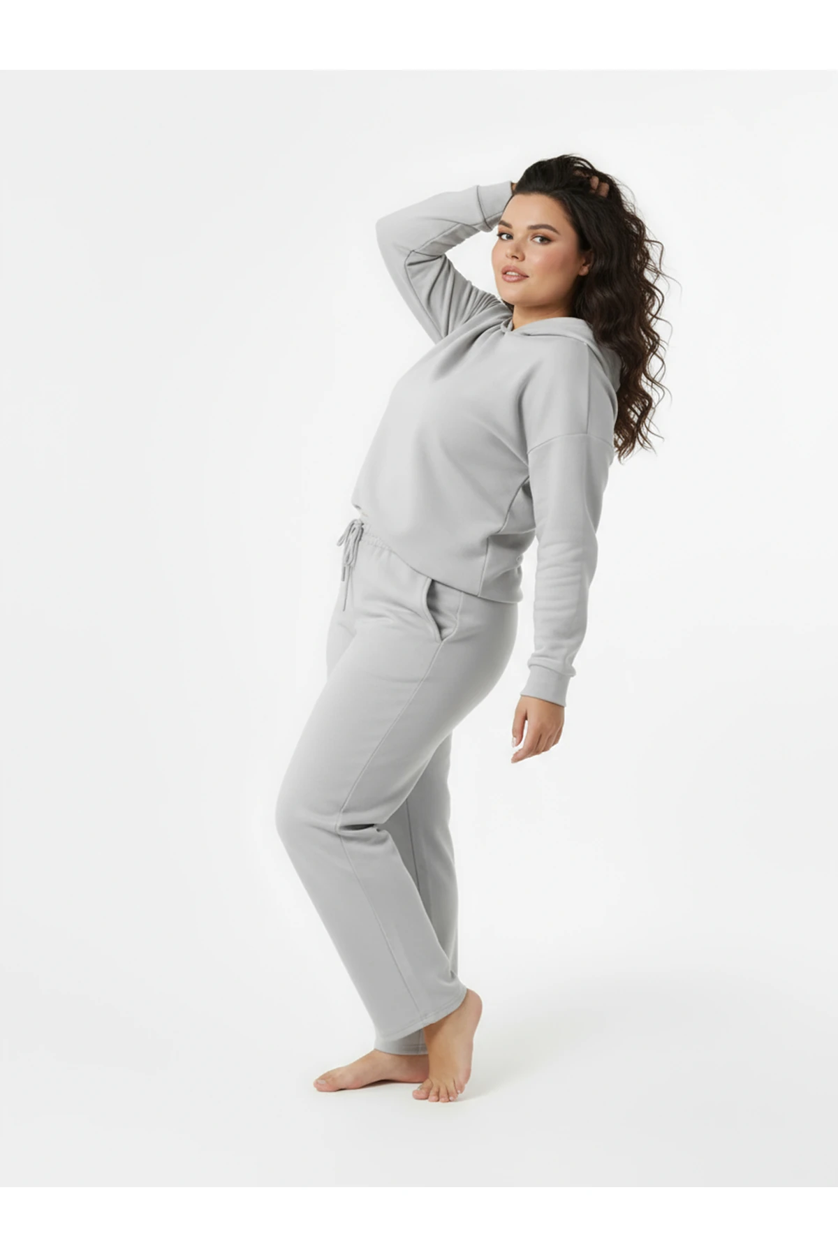 Düz Paça Büyük Beden Eşofman Altı Gri 2016