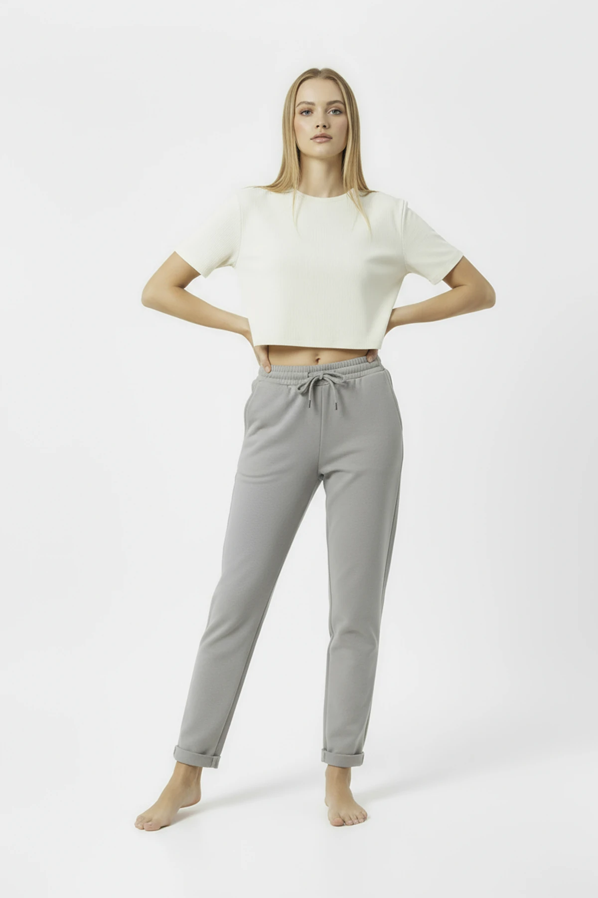 Duble Paça Eşofman Altı Grİ 2629