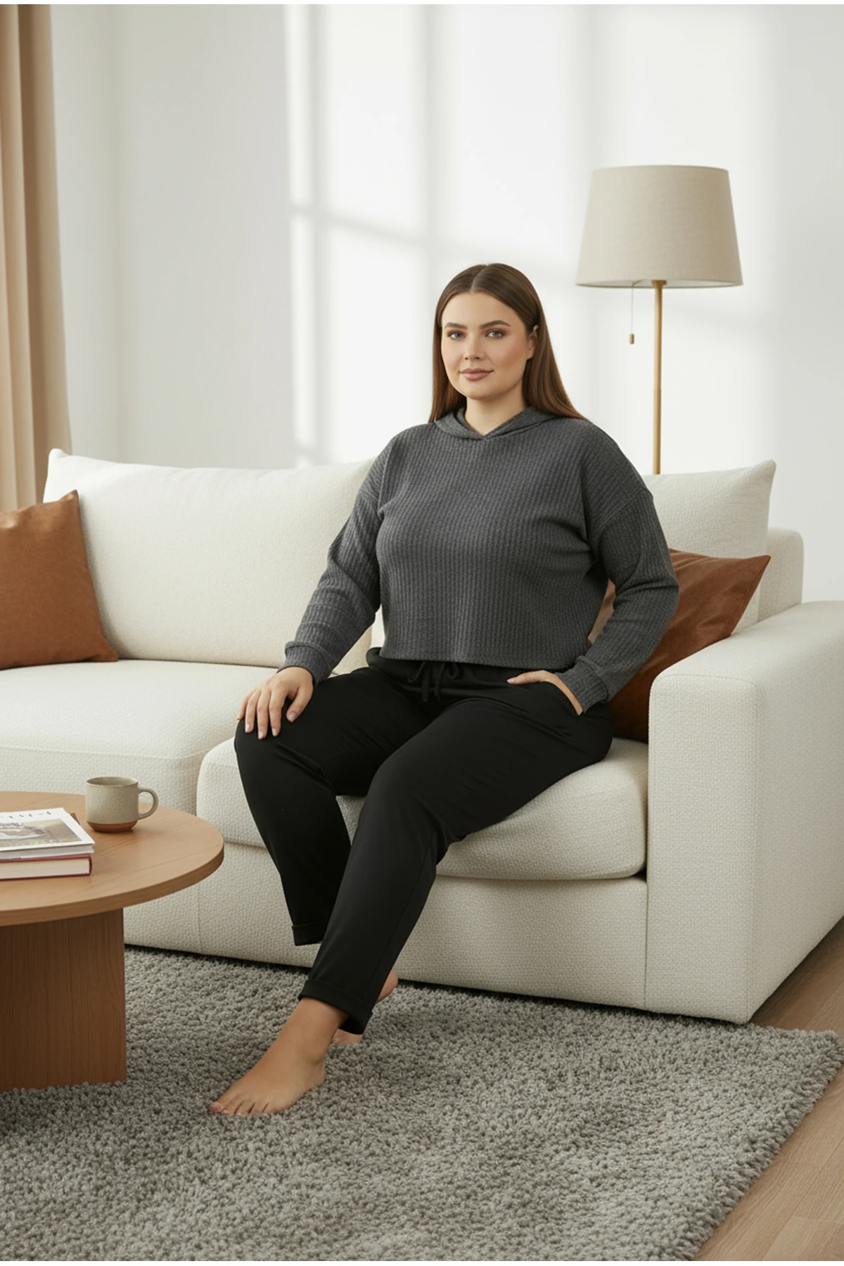 Duble Paça Büyük Beden Eşofman Altı Siyah 2020