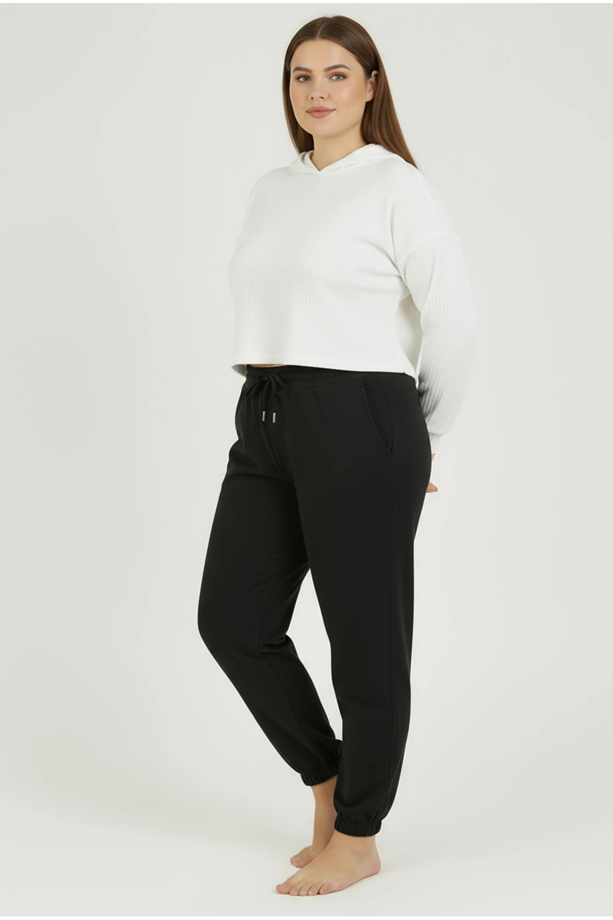 Jogger Paça Büyük Beden Eşofman Altı Siyah 2017