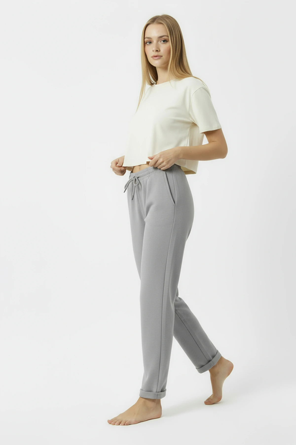 Duble Paça Eşofman Altı Grİ 2629