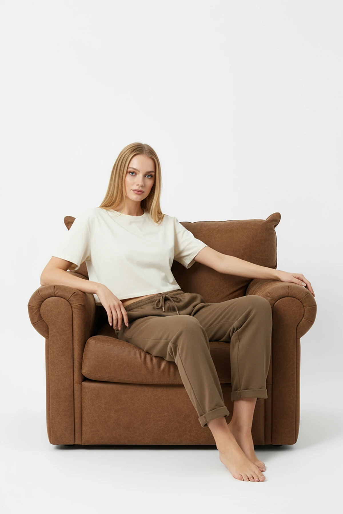 Duble Paça Eşofman Altı Kiremit 2629