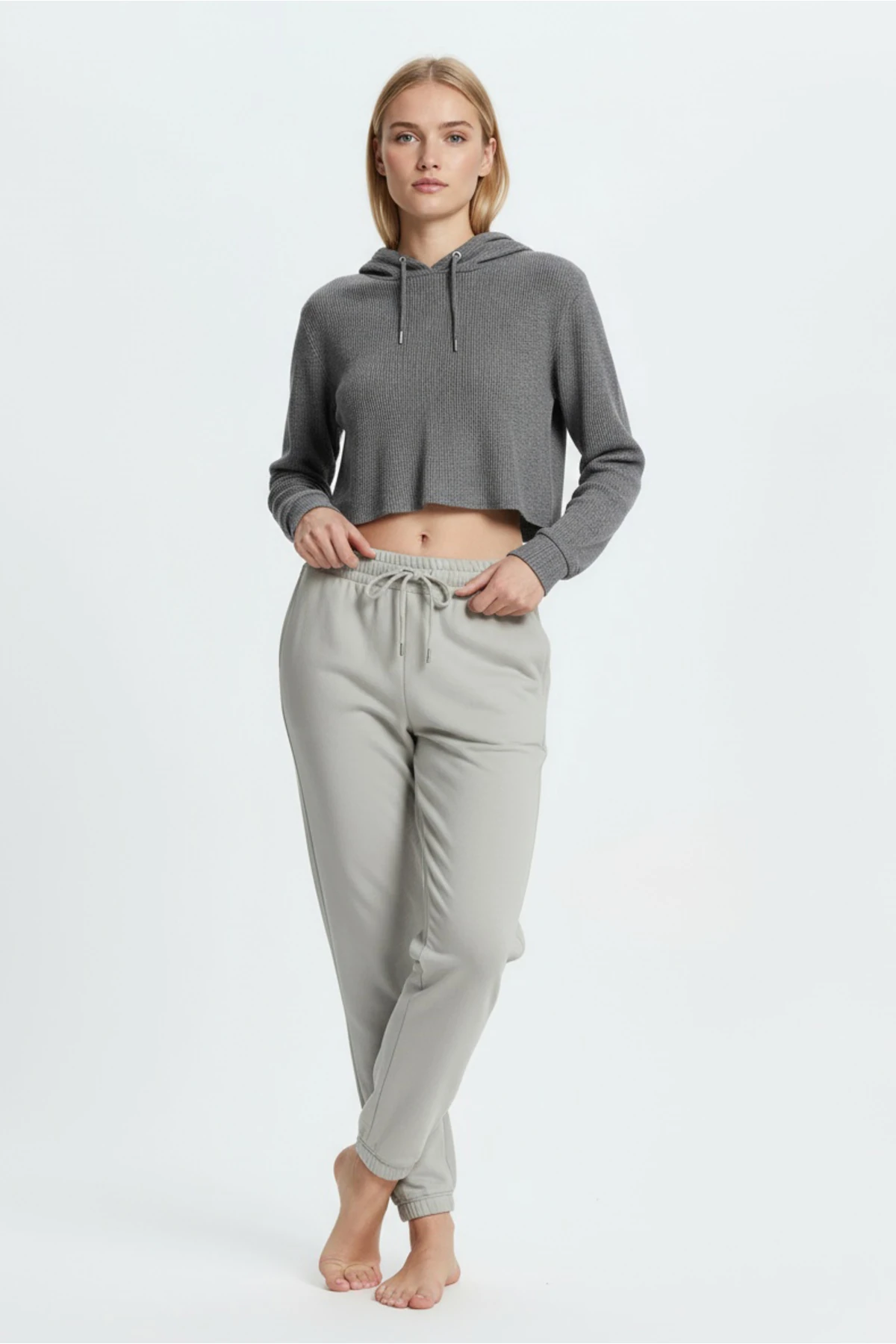 Jogger Paça Eşofman Altı Gri 3013