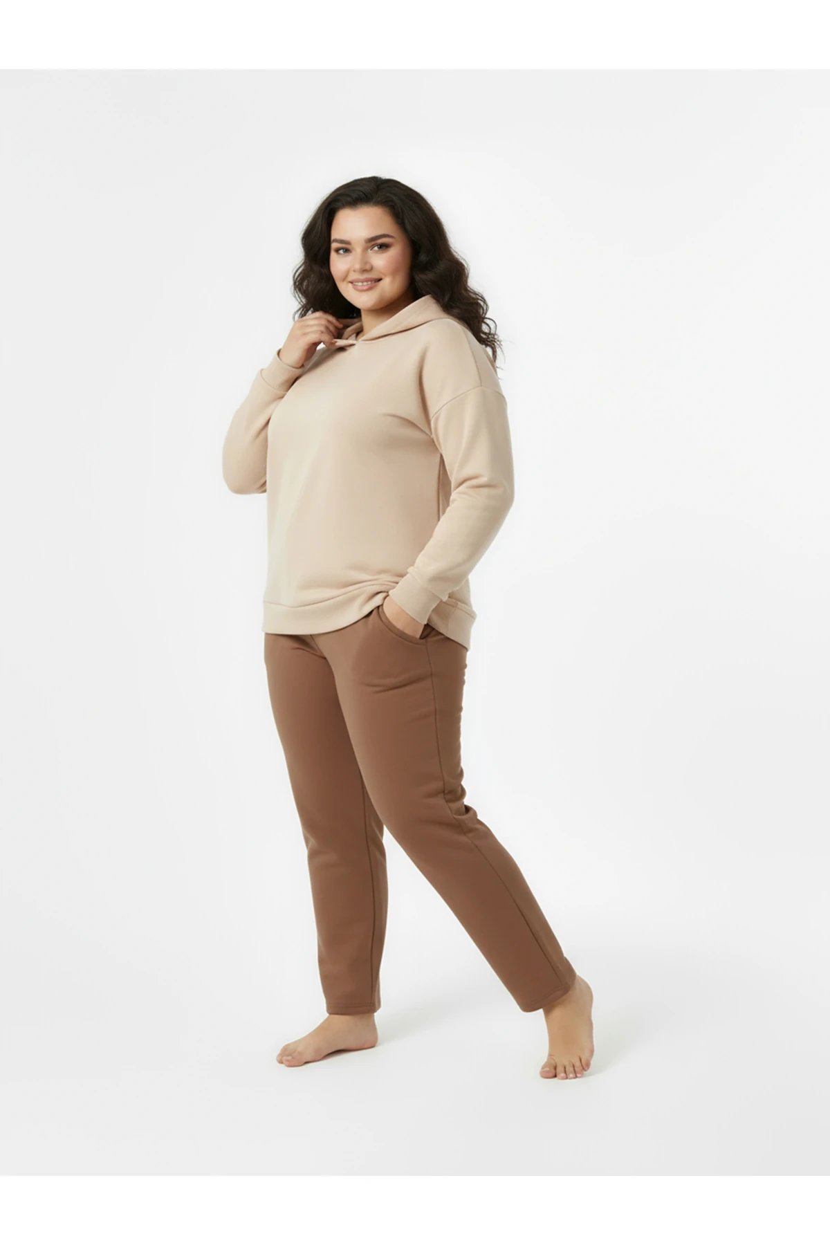 Düz Paça Büyük Beden Eşofman Altı Hardal 2016