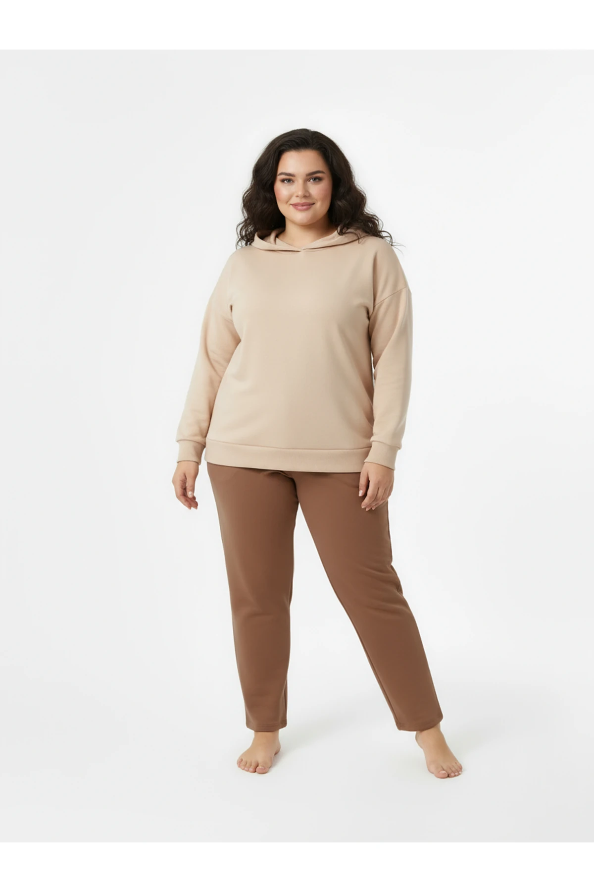 Düz Paça Büyük Beden Eşofman Altı Hardal 2016