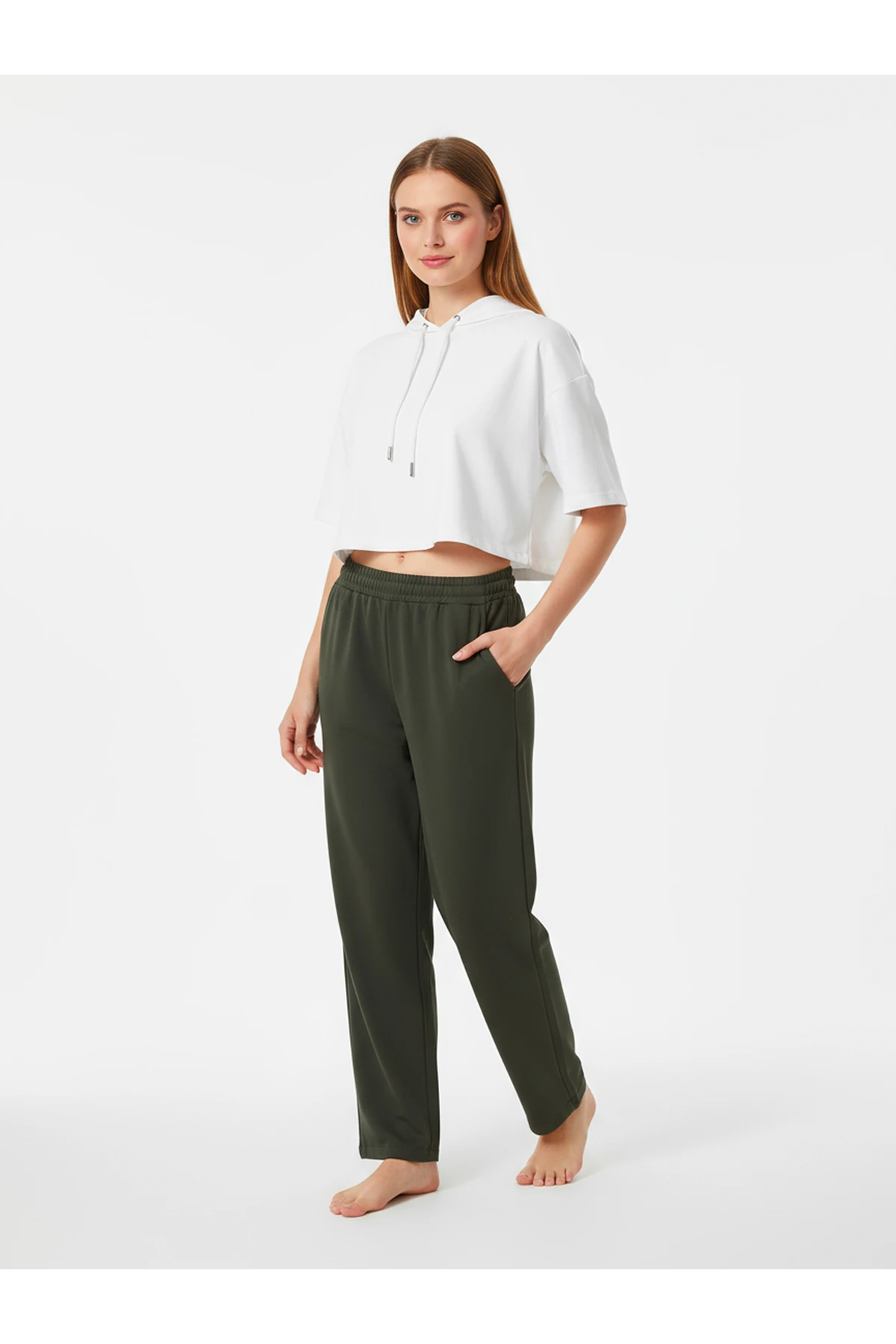 Duble Paça Eşofman Altı Haki 2629