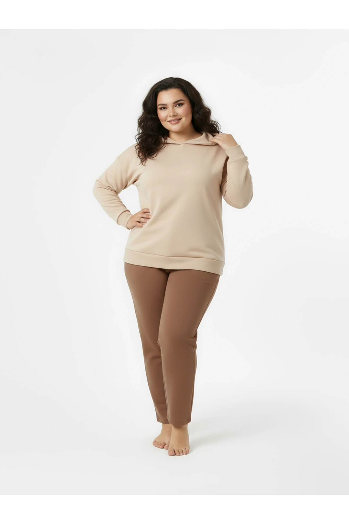 Düz Paça Büyük Beden Eşofman Altı Hardal 2016