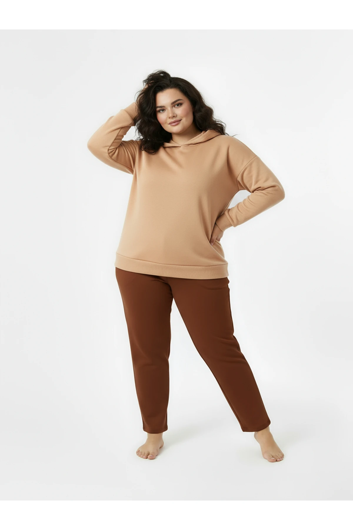 Düz Paça Büyük Beden Eşofman Altı Kiremit 2016