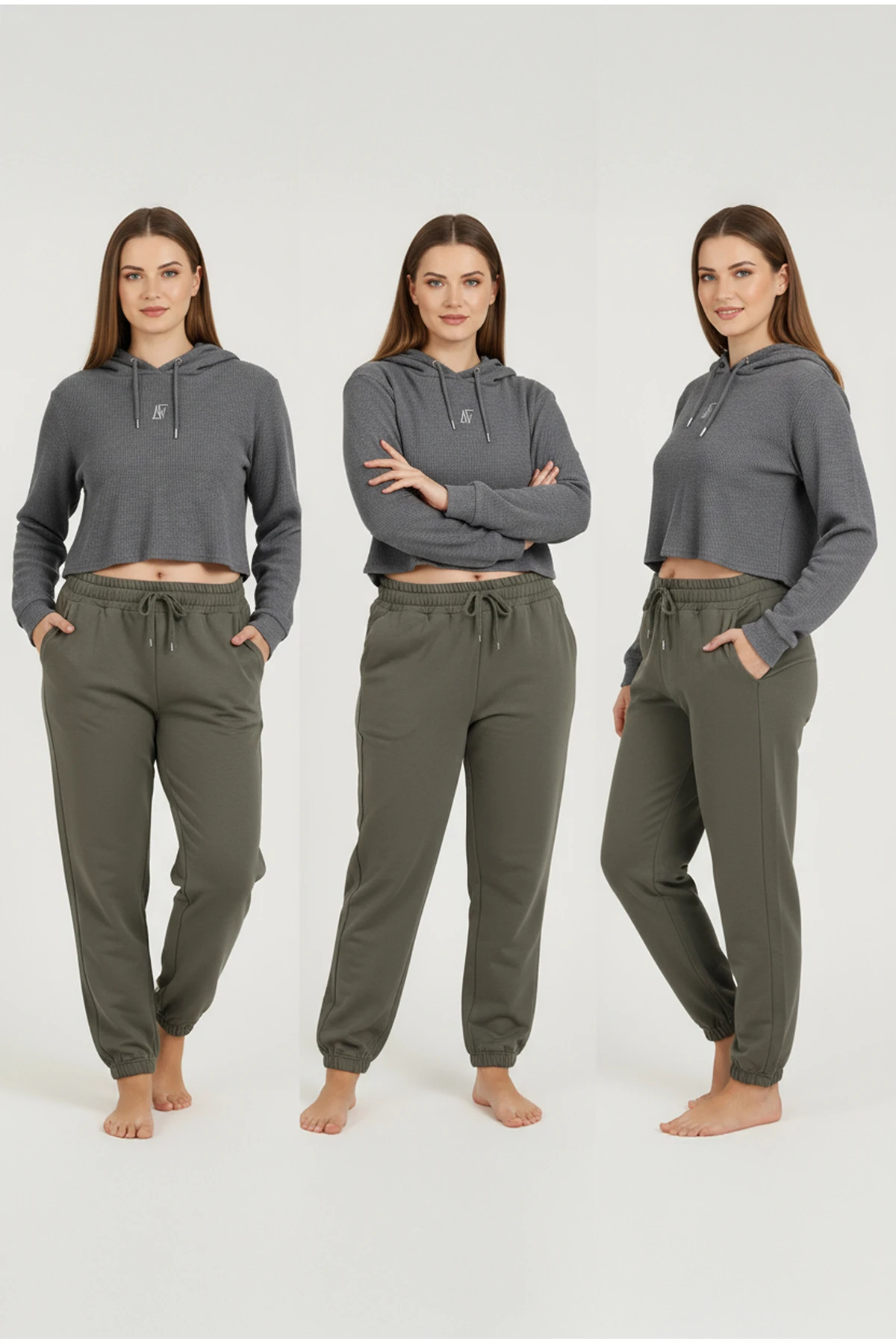 Jogger Paça Büyük Beden Eşofman Altı Yeşil 2017