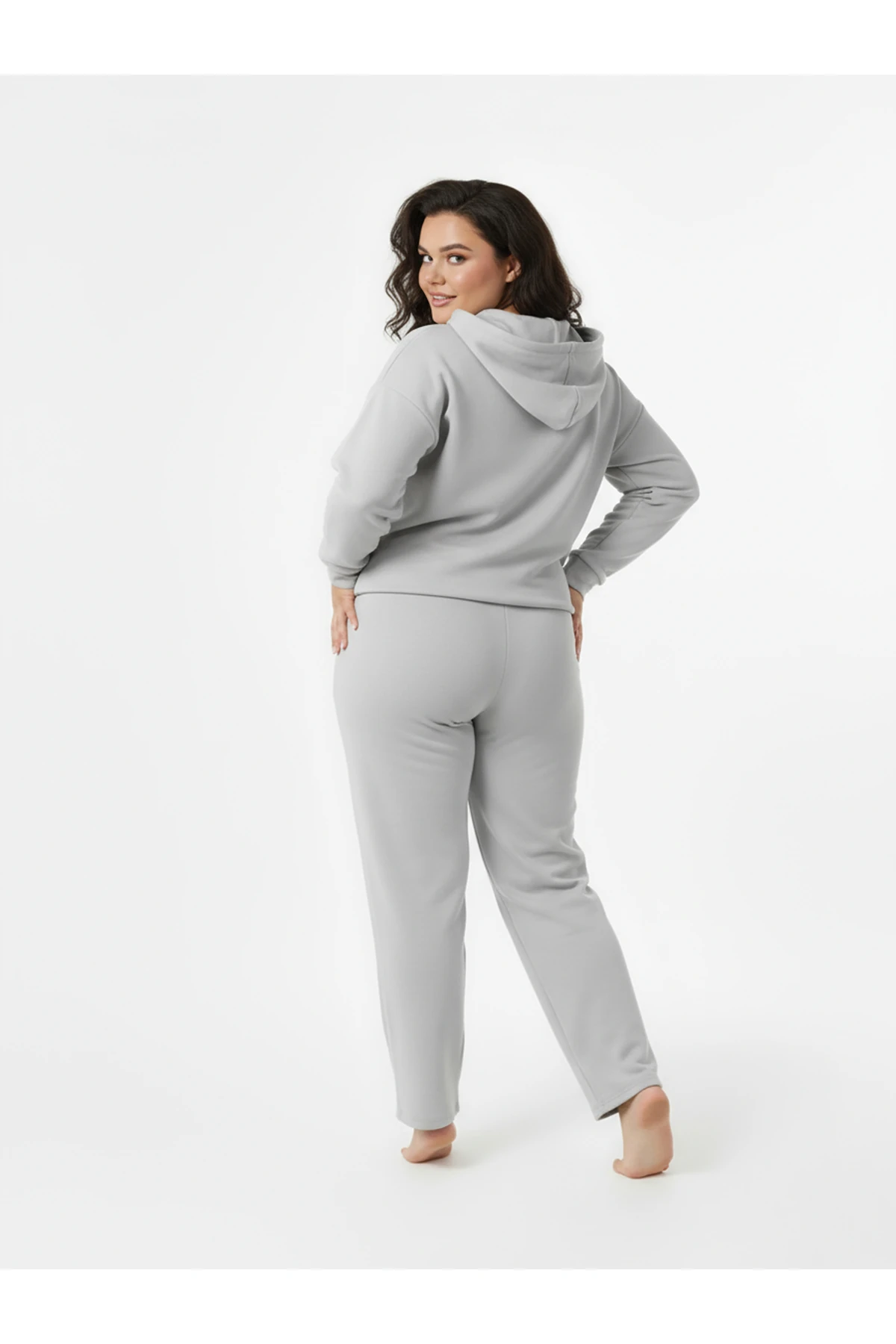 Düz Paça Büyük Beden Eşofman Altı Gri 2016