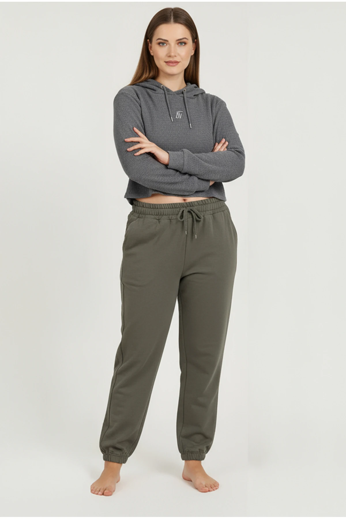 Jogger Paça Büyük Beden Eşofman Altı Yeşil 2017